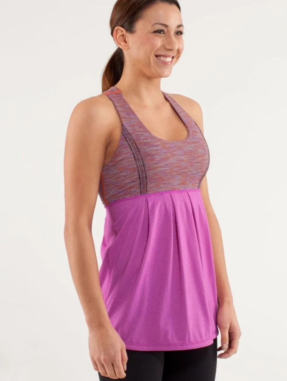 LULULEMON POWER DANCE TANK - Size -12 - *NO SIZE TAG* Shelf Bra - Workout - Picture 1 of 11